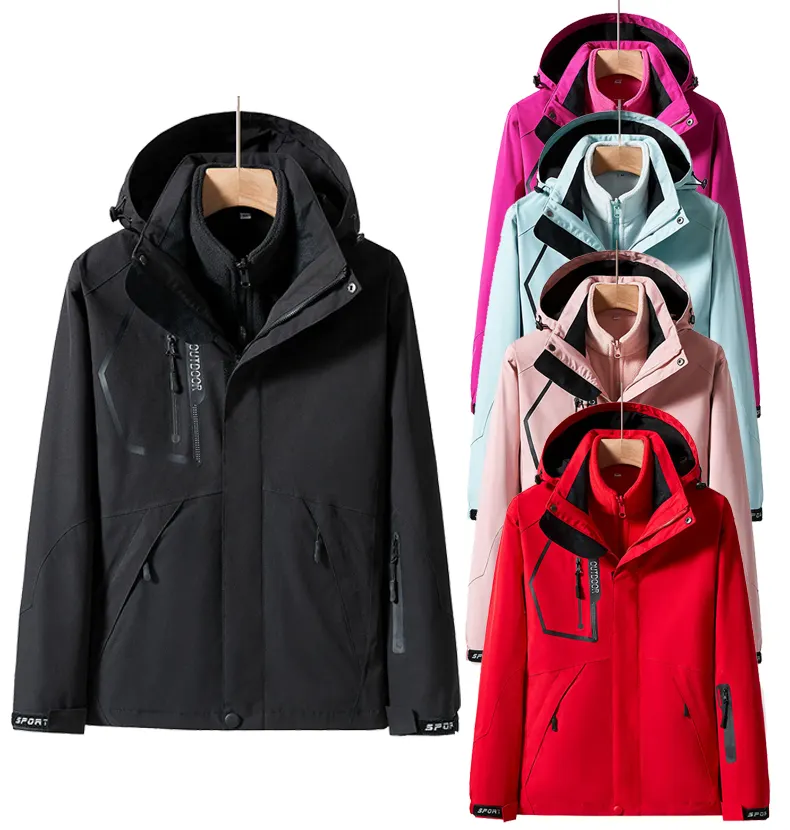 2023 women clothing new arrival winter 3 layer jacket 3 in 1 windbreaker waterproof jacket for women