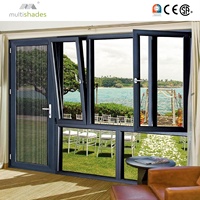Fenêtres à battants et à bascule en aluminium à rupture de pont thermique, triple vitrage Low-E, insonorisées, à cadre étroit moderne, conformes aux normes NFRC USA pour usage commercial
