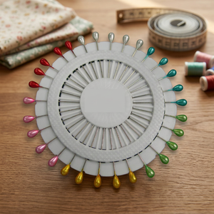 AA0042 Pearl Head Pins | Pearl Head Pins <b>Set</b> with Colorful Heads for <b>Sewing</b> Quilting Craft Projects Portable Plastic Pin Wheel - Product Image 3