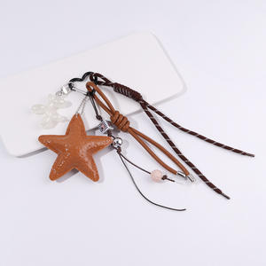 Mode cuir étoile de mer porte-clés ballon coloré chien gland conception voiture clé sac pendentif - Product Image 6