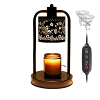 Nouvelle Lampe de Table Décorative Transfrontalière avec Fonction de Fusion de Cire Temporisée, en Fer et Verre, Caractéristique Aromathérapie, pour Chambre, Salon, Bureau