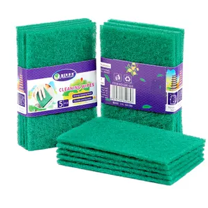 Acrylic Kitchen Heavy Duty Cleaning Pad Abrasive Green Scouring Pad Durable Cleaning Sponge Scourer For Washing Dish
