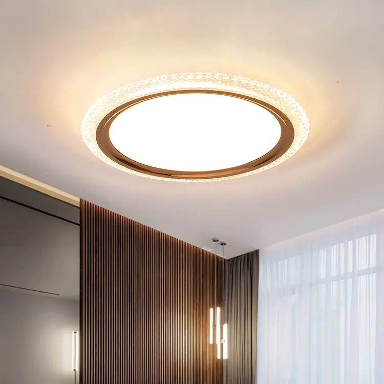 Luces inteligentes de diseño moderno para el hogar, oficina, hierro, aluminio, acrílico, superficie redonda montada, 33W, 49W, 66W, luz de techo Led