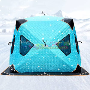 Portable 4 6 personnes tente de pêche sur glace 8 pieds isolé grande tente pop up argent hiver tente de pêche sur glace - Product Image 6
