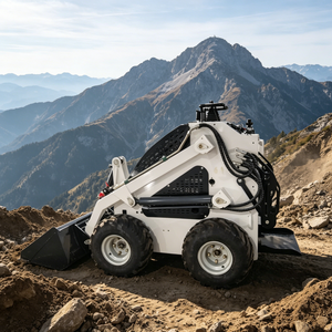Large Hydraulic Flow Backhoe Attachments with Powerful Mini Skid Steer Track Compact <b>Stand</b> on - Product Image 1