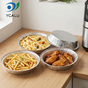 7 Inch Disposable Round <strong>Aluminum</strong> Pans Fast Food Take Out Pans <strong>Aluminum</strong> <strong>Container</strong> - Product Image 2
