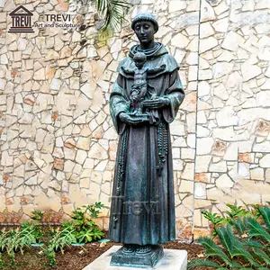 Cuộc sống phổ biến Kích thước kim loại Saint điêu khắc bức tượng Đồng Saint Anthony với bức tượng bé để bán