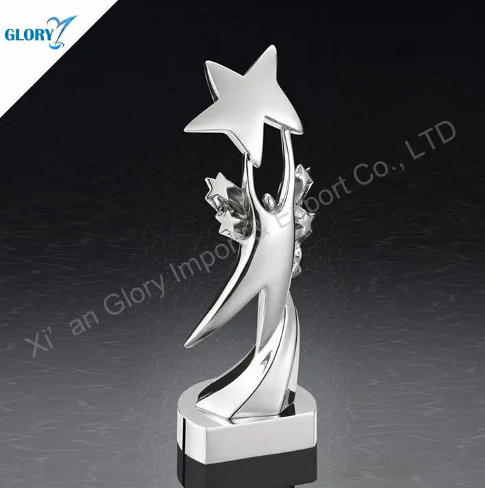 OEM ODM Zhongshan Customized Metal Gold Silver Star K9 Crystal Promotional Gift Award Ceremony Fund Management Crystal Trophy
