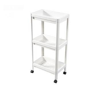 High Quality 3-Tier Movable <strong>Kitchen</strong> <strong>Storage</strong> Racks PP Material Shelving <strong>Units</strong> with Wheels Standing Type for Organized <strong>Storage</strong> - Product Image 4