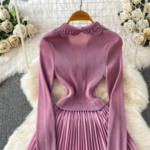 Women's Denim Maxi <b>Dress</b> V-neck Spaghetti <b>Strap</b> Button High Waist Contrast Pleated A-Line Skirt Casual Daily Wear - Product Image 5