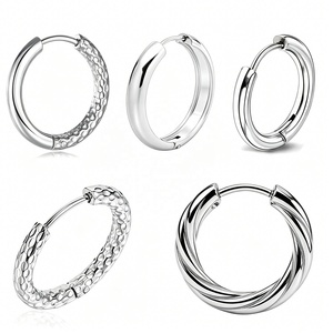 Pendientes de Aro de Acero Quirúrgico 316L OEM Personalizados Rápidos, Anillos Lisos Martillados y Retorcidos para Piercing de Cartílago y Septum - Product Image 2