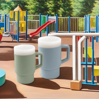 Tasse d'entraînement en silicone colorée personnalisée avec couvercles Tasse à café de voyage réutilisable pour enfants pour usage alimentaire
