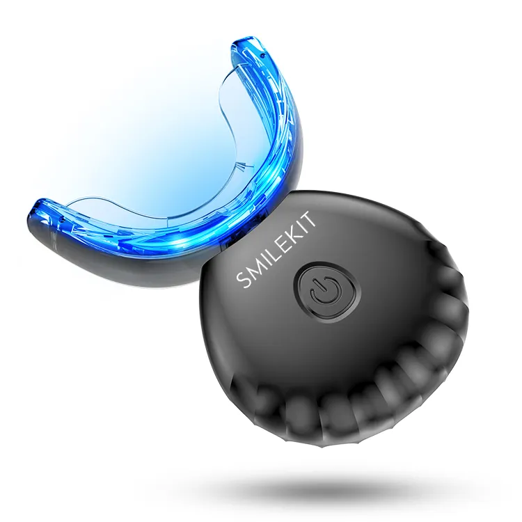 Smilekit luz branqueadora de dentes, nova tecnologia logotipo privado dental azul 16 led