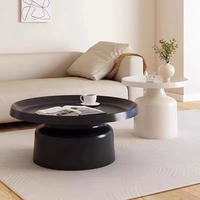 Ensemble de tables basses rondes modernes, tables gigognes crème, blanc, gris pour salon, table centrale minimaliste avec plateau, table d'appoint