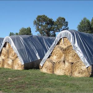 Blue Ocean Shandong Hay Cover Heavy Duty Double PE Coated <b>Waterproof</b> Silver Industrial Multipurpose Hay Bale Poly Tarp Cover - Product Image 5