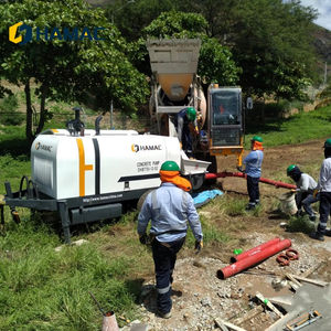 Pompe à béton sur remorque à moteur diesel 30 m³/h, stationnaire, petite pompe à béton, machine à pompe sur remorque - Product Image 1