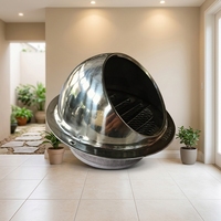 Capot d'aération rond en acier inoxydable de 180 mm à prix abordable pour murs extérieurs