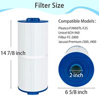 Filtre de remplacement pour spa Future Way pour Jacuzzi J-300, J400, 6541-383, remplace Pleatco PJW60TL-F2S, Unicel 6CH-960