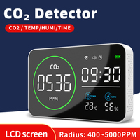 4 en 1 WIFI Smart Air Quality Detector Indoor PM2.5 Monitor Digital Temperature CO2 Humidity Tester 10 Inch Time Alarm Clock