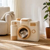 Lit pour chat lavable et mignon en forme de grotte avec housse amovible - Maison pour animaux de compagnie durable et chaude pour chiens et chats