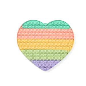 2023 New Design Durable Heart Shape Gradient Decompression Silicone Press Toy