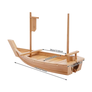 Grand plateau de service en bambou pour sushis, bateau en bambou de 60 <span class=keywords><strong>cm</strong></span> pour restaurant japonais de sushis - Product Image 3