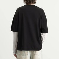 T-shirt à manches longues surdimensionné pour homme, style streetwear, impression personnalisée, double couche, tissu lourd