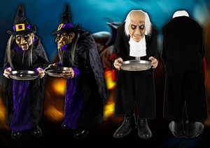 Maison hantée mécanique électrique géante d'Halloween avec Salle Secrète, Zombie Dieu de la Mort, Sorcière, Factice et Vieil Homme, à commande vocale et à détection - Product Image 6
