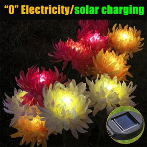 Lámpara de flor led artificial que cambia de Color, luz de jardín Solar impermeable con forma de crisantemo para exteriores - Product Image 4