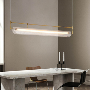 Lámpara colgante LED de espectro completo nórdico, rectangular, negra, de una sola cabeza, para iluminación de isla de restaurante. - Product Image 4