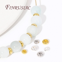 Perles d'espacement plates plaquées or 18 carats 4/5MM séparateurs métalliques lisses fournitures pour bijoux à bricoler soi-même bracelets/raccords de collier