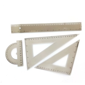 Juego de 4 Reglas de Plástico de 30 cm y Transportador Triangular para Uso Escolar, Precio de Fábrica - Product Image 5