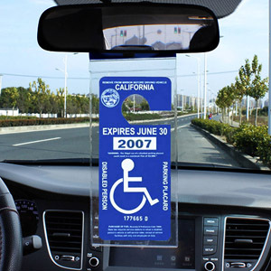 Soporte de placa de estacionamiento para <span class=keywords><strong>discapacitados</strong></span>, funda protectora con colgador grande, transparente - Product Image 2