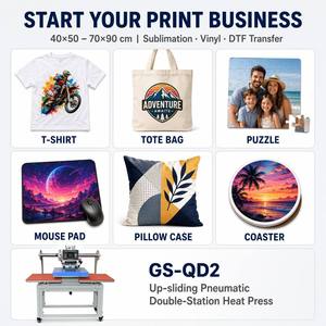 เครื่องรีดร้อนแบบอัตโนมัติสองสถานี ขนาด 16x20 นิ้ว (40x50 ซม.) สำหรับเสื้อยืด ยี่ห้อ Manufacturer รุ่นใหม่ ใช้ระบบนิวเมติก เหมาะสำหรับงานเสื้อผ้า - Product Image 4