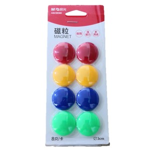 Imanes M&G, 8 piezas, imanes redondos de 3 cm de colores para pizarra y nevera - Product Image 3