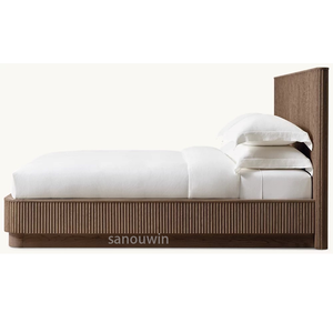 Sanouwin Chất Lượng Cao Đồ Nội Thất Phòng Ngủ Phong Cách Mộc Mạc Rắn Gỗ Sồi Khung Bền Nhà Sống Giường Gỗ Cho Phòng Ngủ Ngủ - Product Image 4