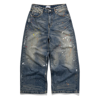 Jeans en denim japonais à lisière pour hommes, pantalons amples en denim brut avec poches à rabat, vêtements de travail de style