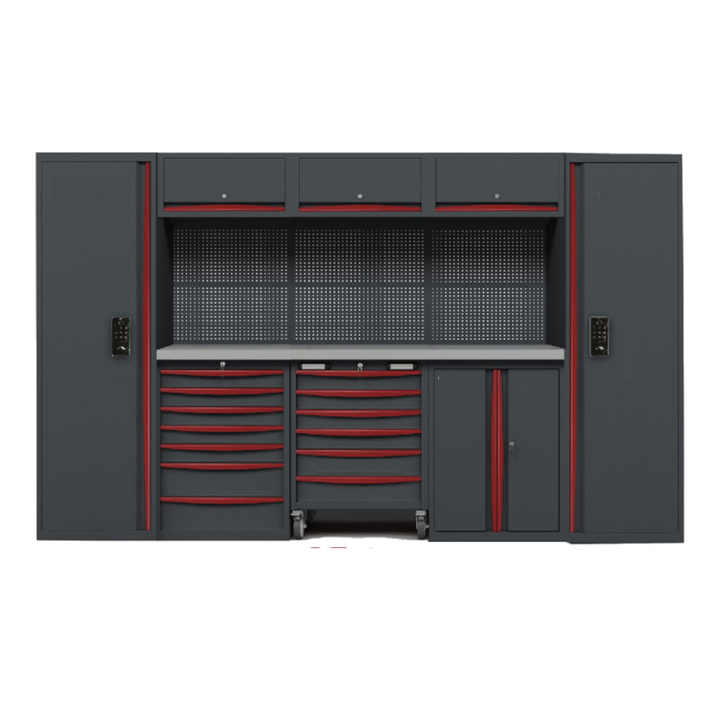 Removeable Workbench Panel Removable Large New Black Garage Workbench & Tool Cabinet