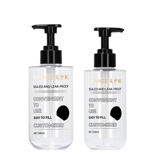 Minnie <b>Plastic</b> Pump <b>Bottles</b> 250ml Sealed Leak Proof Lotion Dispenser <b>Empty</b> Customizable Packaging - Product Image 1