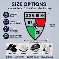 Applique en silicone à bordure nette pour la définition personnalisée des logos de vêtements, destinée aux sacs à dos d'académies pour jeunes, fournisseur de marquage pour commandes en gros