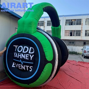 In logo hoạt động trang trí <span class=keywords><strong>Inflatable</strong></span> Tai nghe vòm, <span class=keywords><strong>Inflatable</strong></span> tai nghe màu xanh lá cây Cổng Tò Vò - Product Image 2