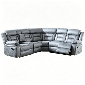 Nuevo diseño de sofá reclinable grande en forma de L con reposacabezas ajustables y esquinas duraderas rellenas de esponja para máxima comodidad. - Product Image 1