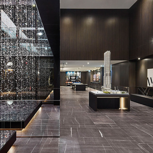 <span class=keywords><strong>Lustre</strong></span> suspendu en perles de cristal, long et <span class=keywords><strong>tombant</strong></span>, moderne, pour hall d'entrée d'hôtel - Product Image 6