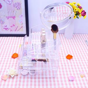 Hot Sale Cosmetic Storage <span class=keywords><strong>Box</strong></span> <span class=keywords><strong>2</strong></span> Layer Dustproof Jewelry Lipstick Cosmetic Organizer Makeup Organizer - Product Image 5