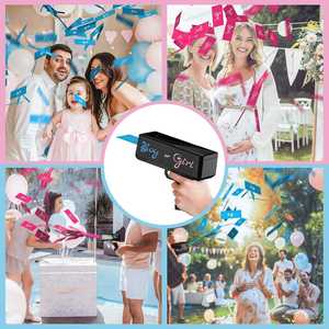 Vente <span class=keywords><strong>en</strong></span> gros, Accessoires décoratifs pour révélation du sexe, Pistolets de devinettes garçons et filles, Jouets de fête pour baby shower sans pétards - Product Image 2