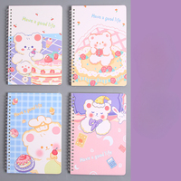 Dessin animé mignon bobine livre étudiant du premier cycle du secondaire A5 cahier fille coeur épaissi bloc-notes école primaire ligne horizontale journal