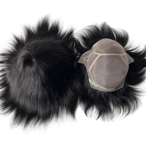 Sistemas duraderos de prótesis de cabello indio para <span class=keywords><strong>hombre</strong></span>, pelucas de cabello <span class=keywords><strong>permanente</strong></span> con mono gorra de cabeza entera para hombres - Product Image 6