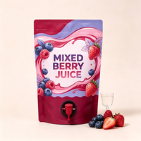 Bolsa con Boquilla Antiderrames de Grado Alimenticio, Bolsa con Boquilla Impresa Personalizada para Almacenamiento de Bebidas Líquidas, Reutilizable y Flexible