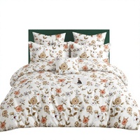 Set Sprei Katun 3 Potong Ukuran Queen Motif Bunga Terang Matahari dari Polandia, Pengiriman Langsung EU