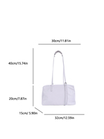 Sac à bandoulière JINZE3531 pour femme en nylon, couleur unie, grande capacité, style coussin, sac à main bandoulière, fermeture éclair longue réglable, polyester